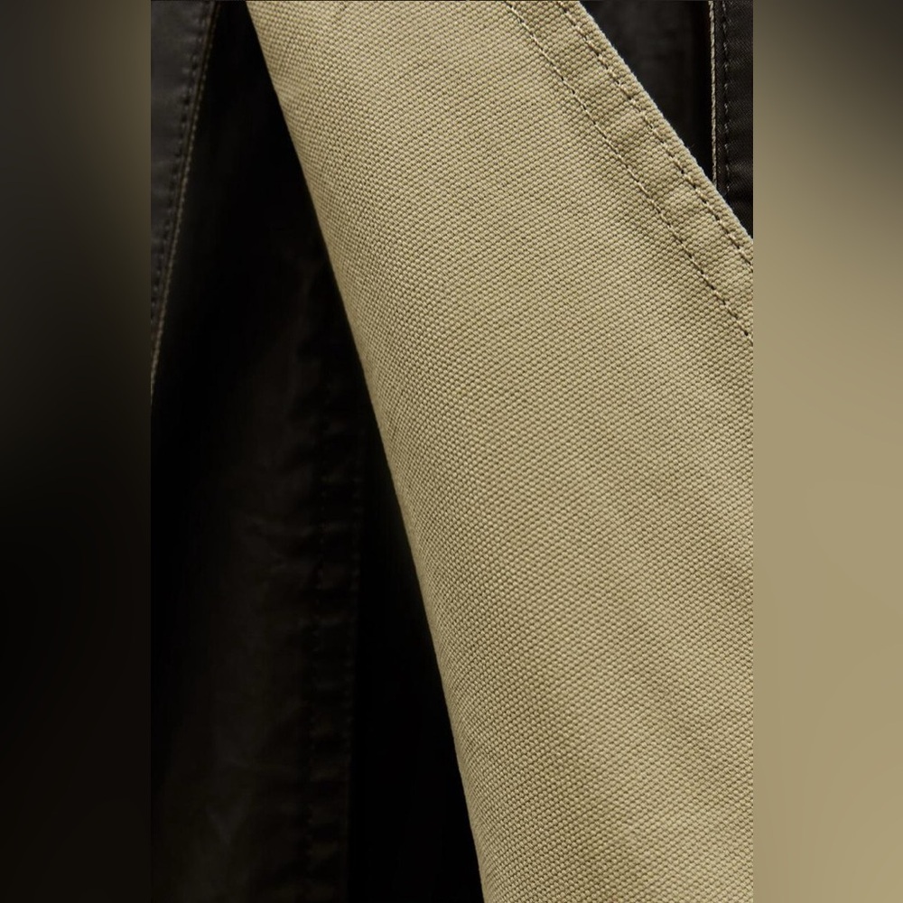 NWT. Zara ZW Collection Brown/Ecru Reversible Collared Trench Coat. Size XS. - Picture 15 of 16